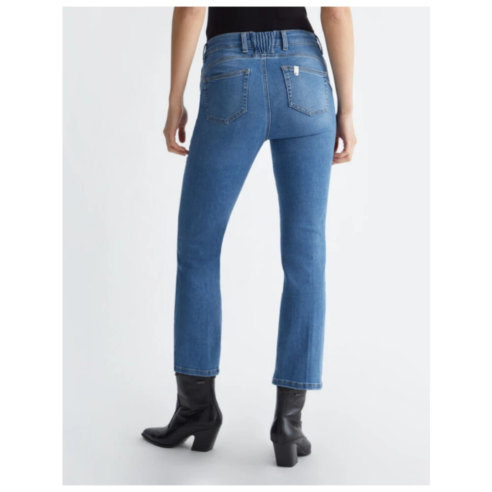 Liu Jo Hoge Taille Crop Flare Jeans Blue Dames