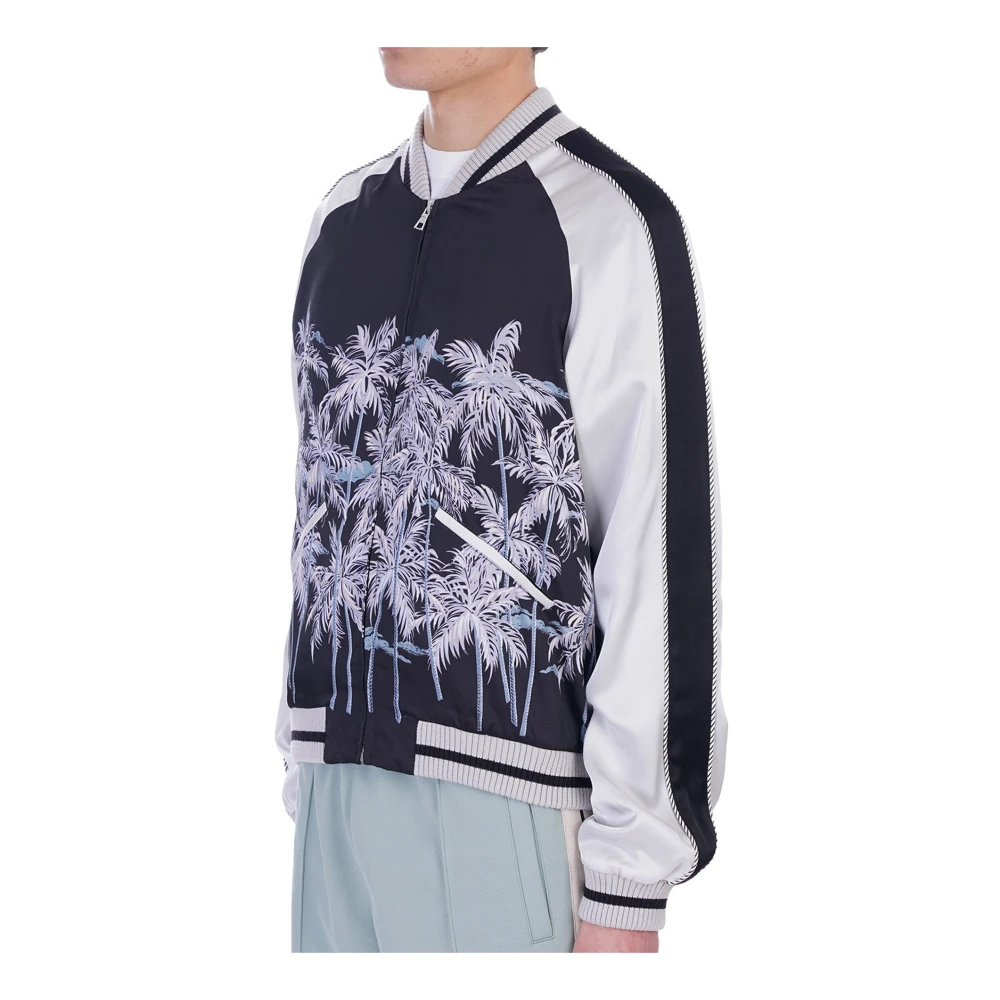 Palm Angels Gedrukte Bomberjack Mannen Italië Multicolor Heren