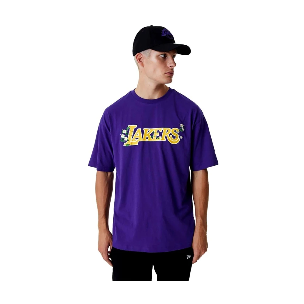 New Era Lila Lakers NBA Blommig Grafisk T-shirt Purple, Herr