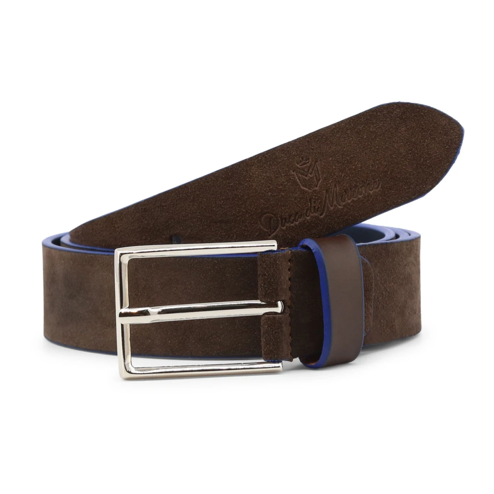 Duca di Morrone Bruin Blauw Leren Riem Brown Heren