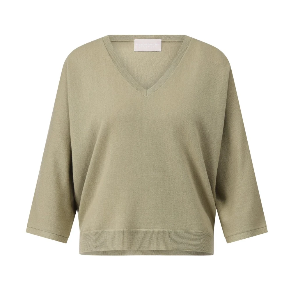 Hemisphere Merino V-hals 3 4 Mouw Pullover Gray Dames