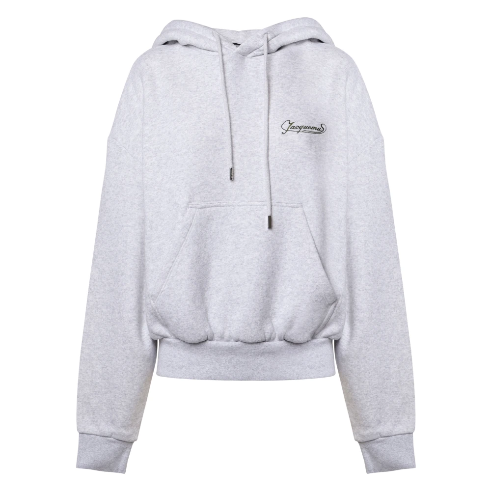 Jacquemus Geborduurde Grijze Hoodie Gray Dames