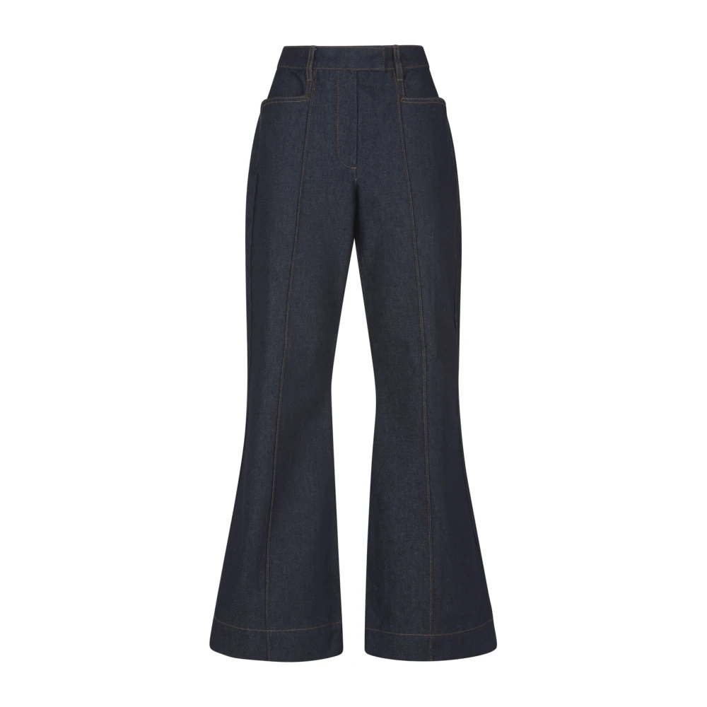 Remain Birger Christensen Wijd uitlopende Denim Broek Blue Dames