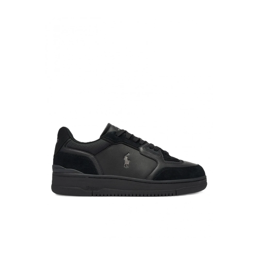 Polo Ralph Lauren Open Masters Leather-Suede Sneaker Heren Schoenen Zwart