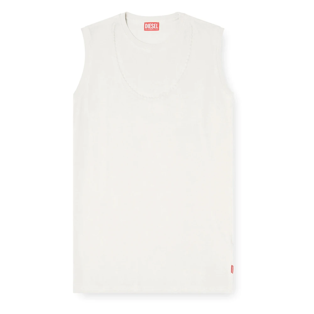 Diesel Men's White D-Emb Sleeveless Mini Dress - Sleeveless Tops - Xl - Tops