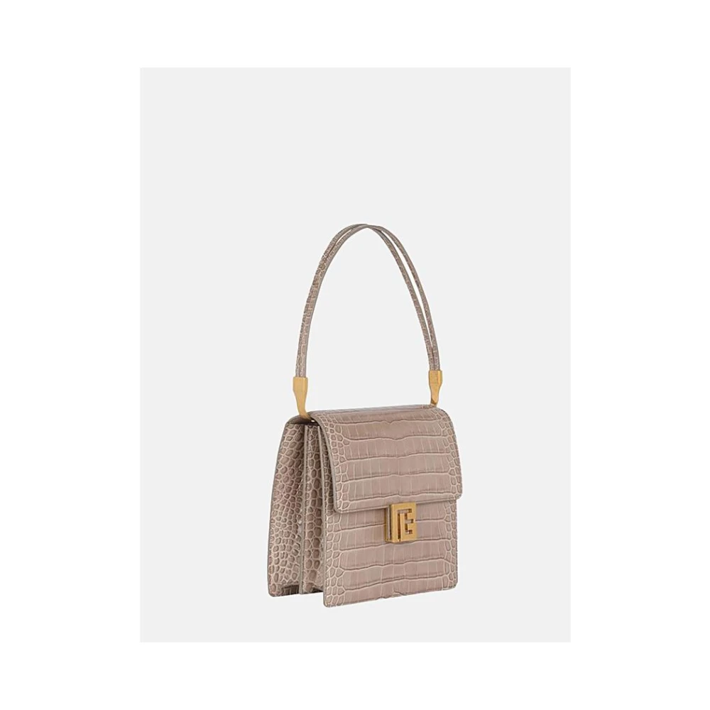 Balmain Taupe Leren Ely Sac Brown Dames