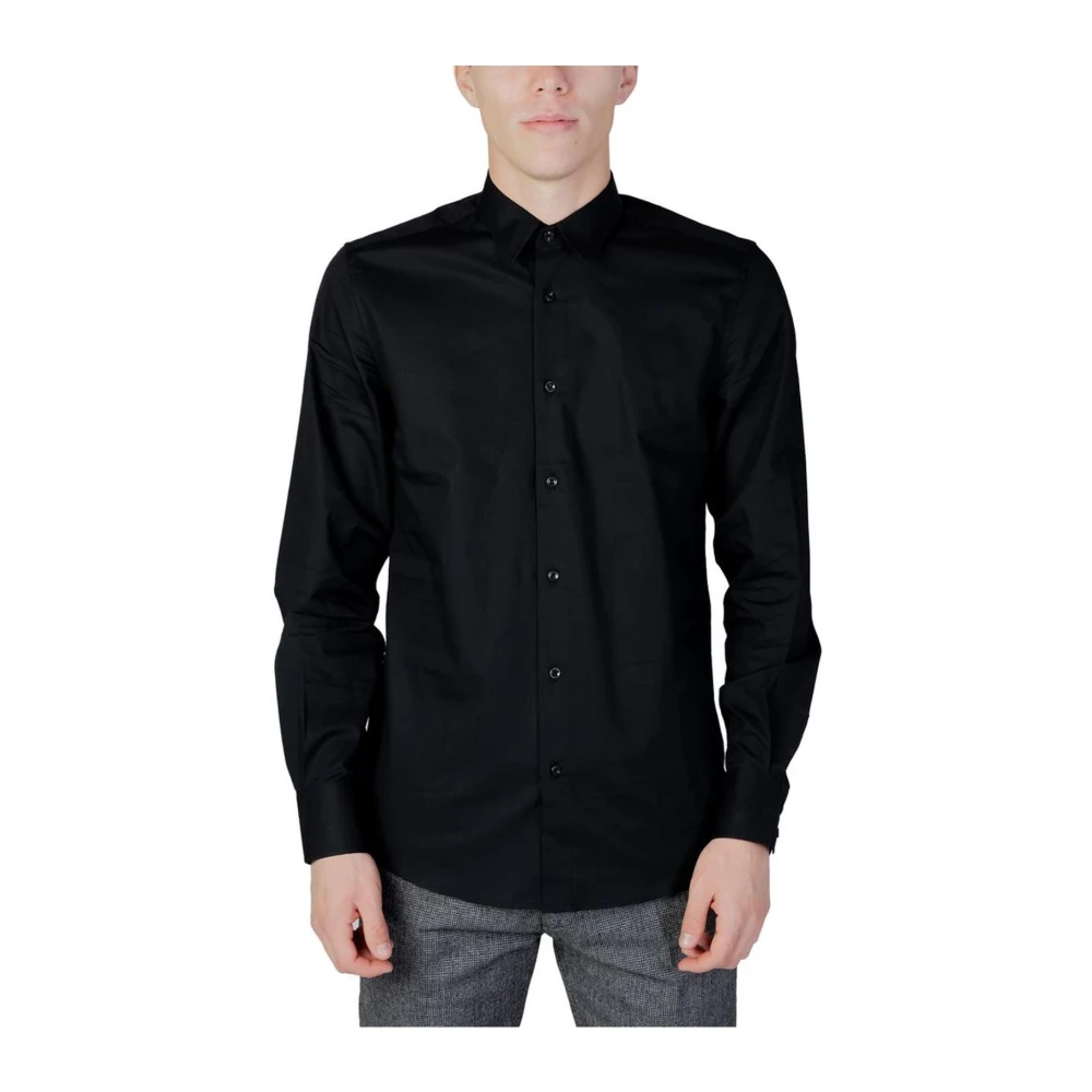 Antony Morato Katoenen Lange Mouw Shirt Herfst Winter Collectie Black Heren