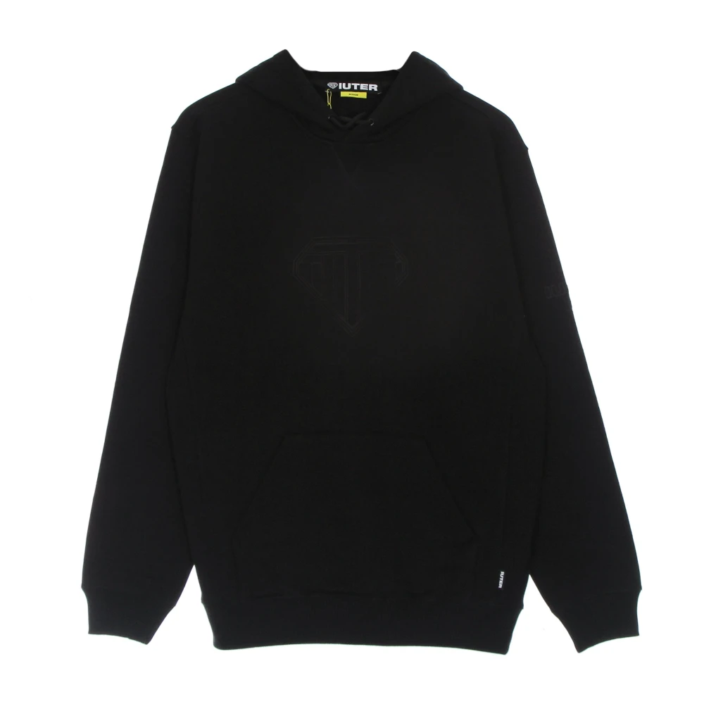 Iuter Zwarte Logo Hoodie met Zijstrepen Black Heren