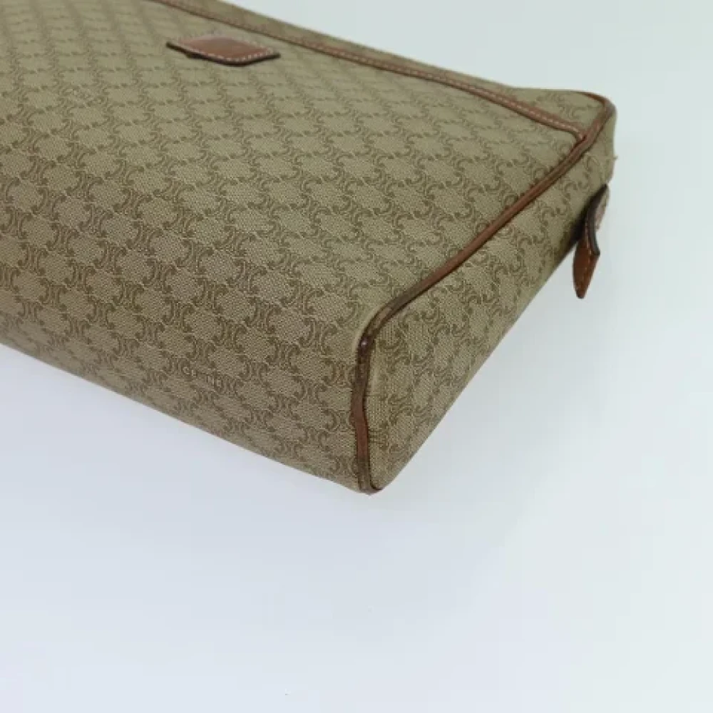 Celine Vintage Pre-owned Canvas clutches Beige Dames