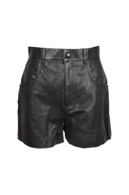 Svarta läderhöga shorts