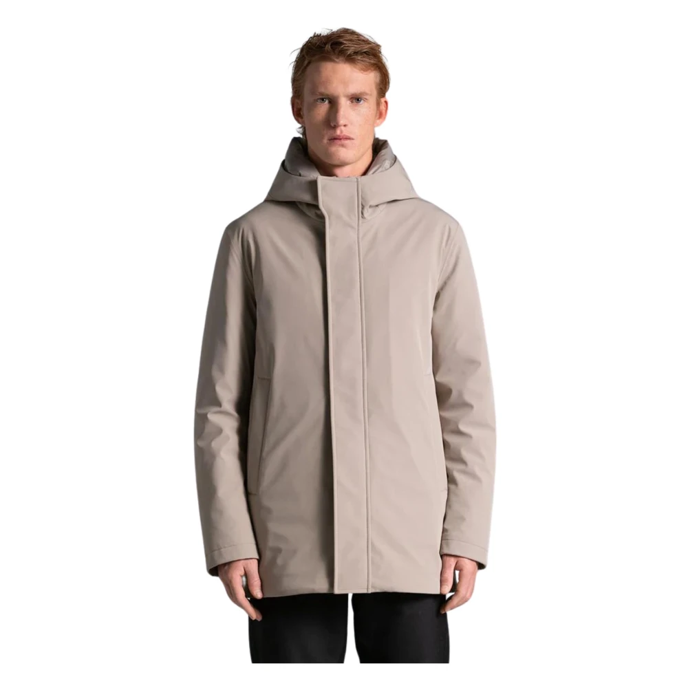 Duno Beige Korte Parka met Bi-Stretch Stof Beige Heren