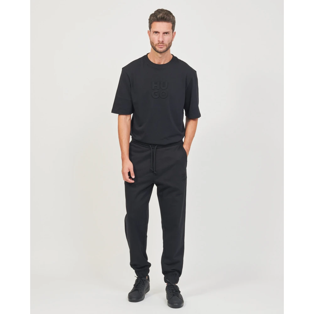 Hugo Boss Zwarte broek met relaxte pasvorm Black Heren