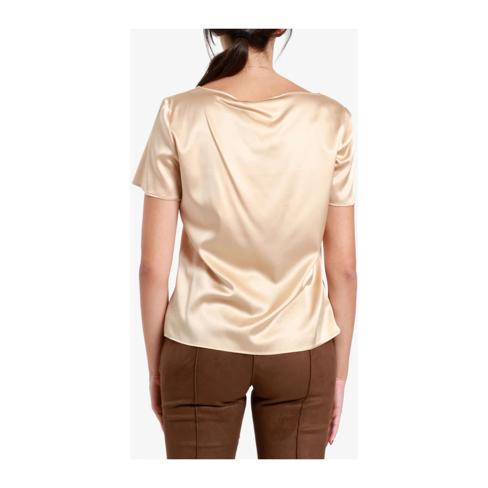 Pennyblack Champagne Zijden Satijnen Blouse Beige Dames