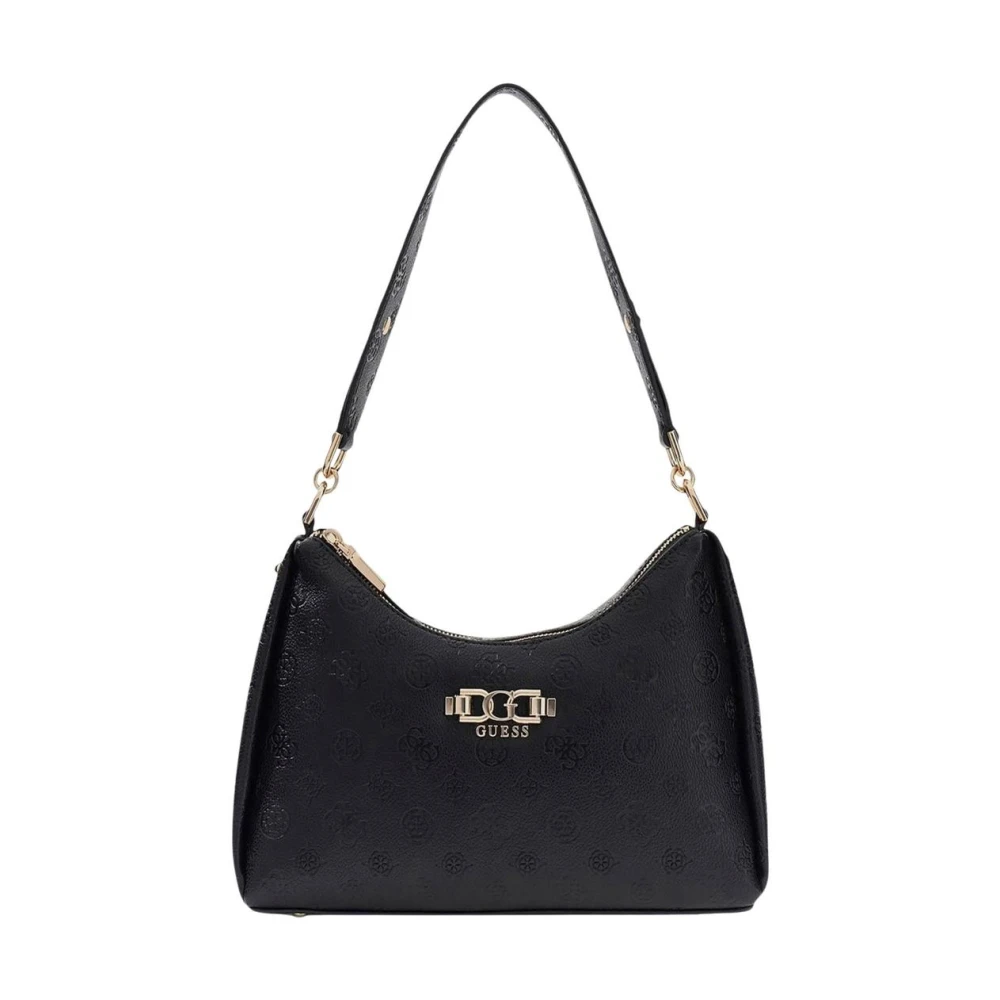 Guess Vrouw Zwart Handtas Met Rits En Meerdere Vakken