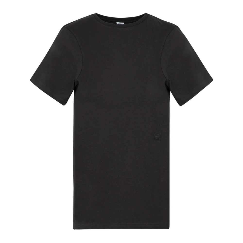 TotêMe Zwart Curved Seam Tee Black Dames