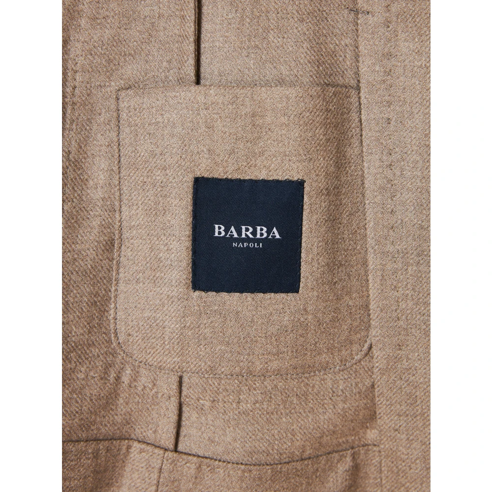 Barba Luxe Wol Kasjmier Jas Gemaakt in Italië Beige Heren