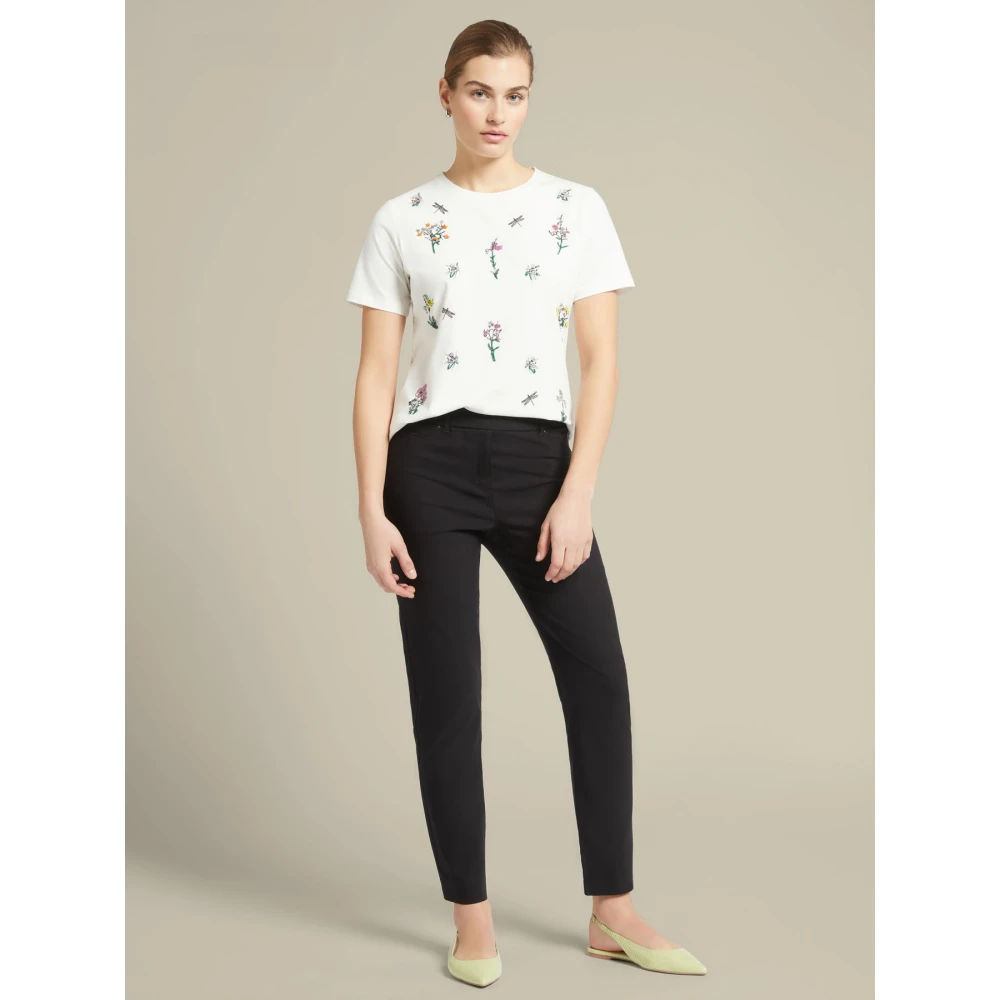 Elena Mirò Stretch Viscose Skinny Broek Black Dames