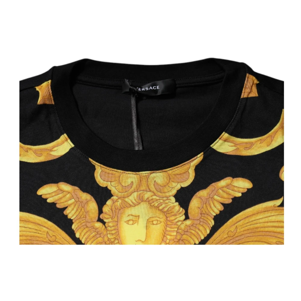 Versace Medusa Print Katoen Crew Neck T-shirt Black Heren