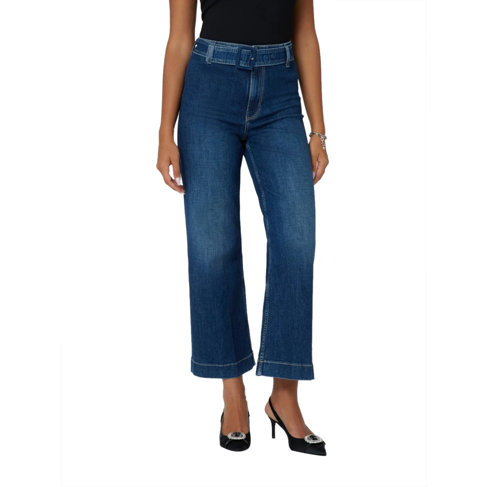 Guess Wide Cut Cropped Jeans Blue Dames