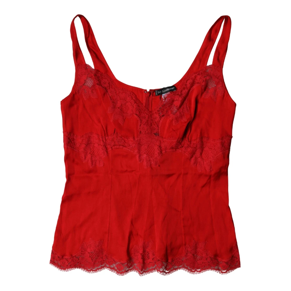 Dolce & Gabbana Women's Red Lingerie Top - Sleeveless Tops - Xl - Tops