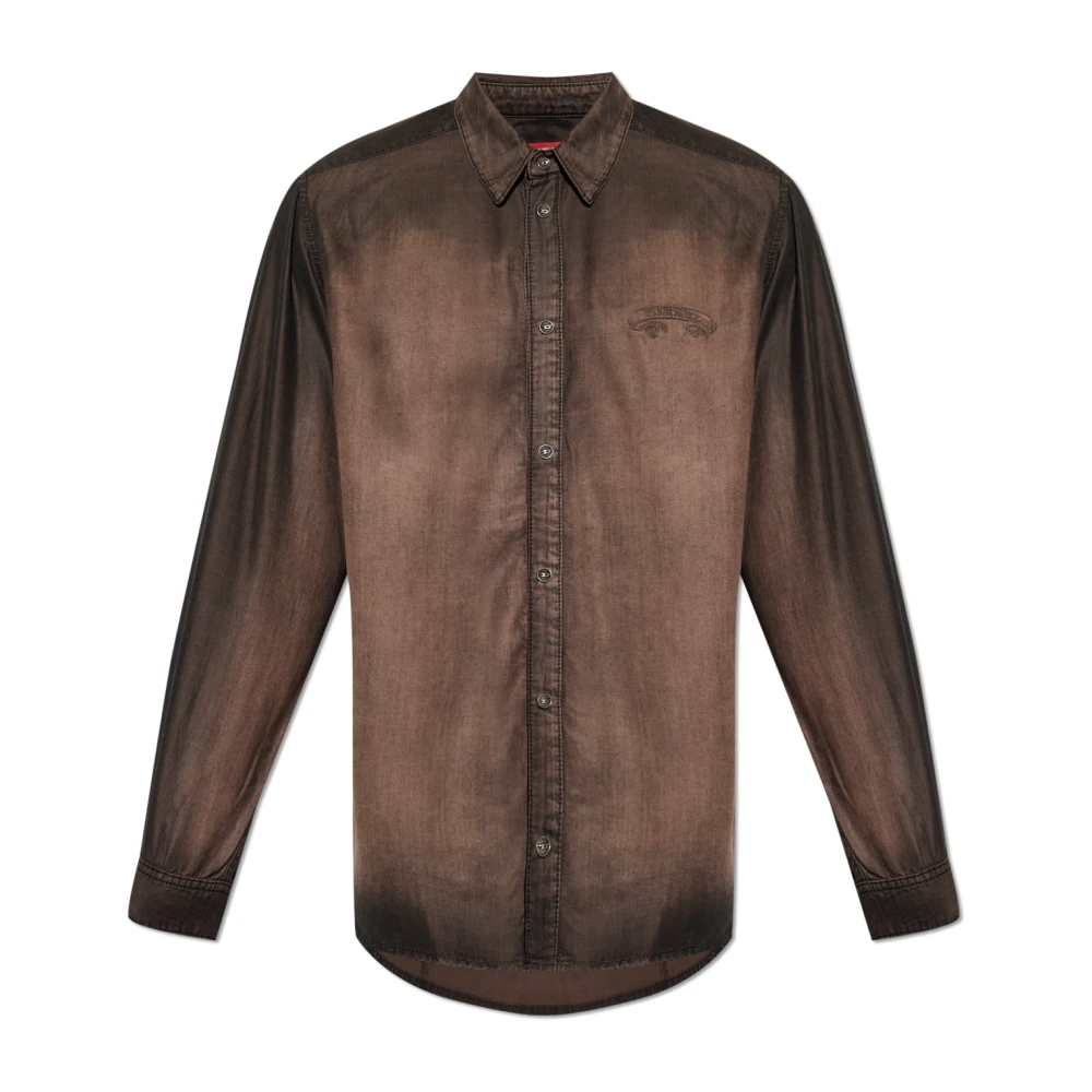 Diesel Mannelijk Bruin Overhemden Heren, L, D-Simply-S16 Shirt