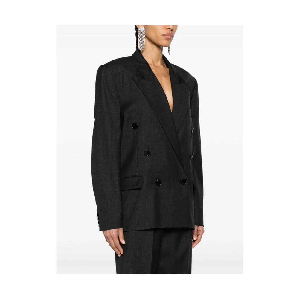 Isabel marant Geruite dubbele rij outerwear Gray Dames