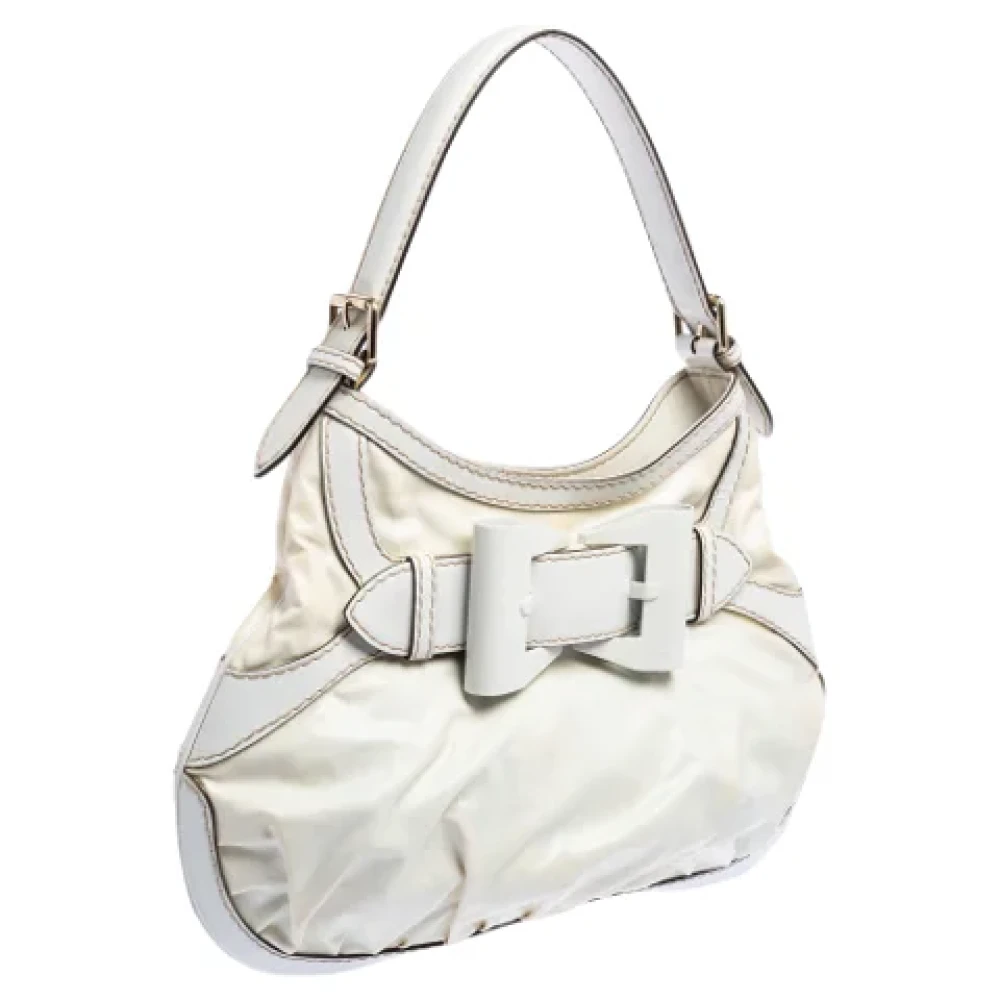 Gucci Vintage Pre-owned Coated canvas handbags White Unisex