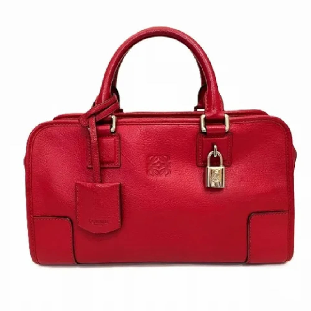 Loewe Pre-owned Leather handbags Red Dames