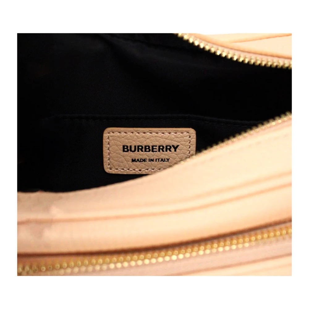 Burberry Korrelig leren cameratas Crossbody tas Beige Dames