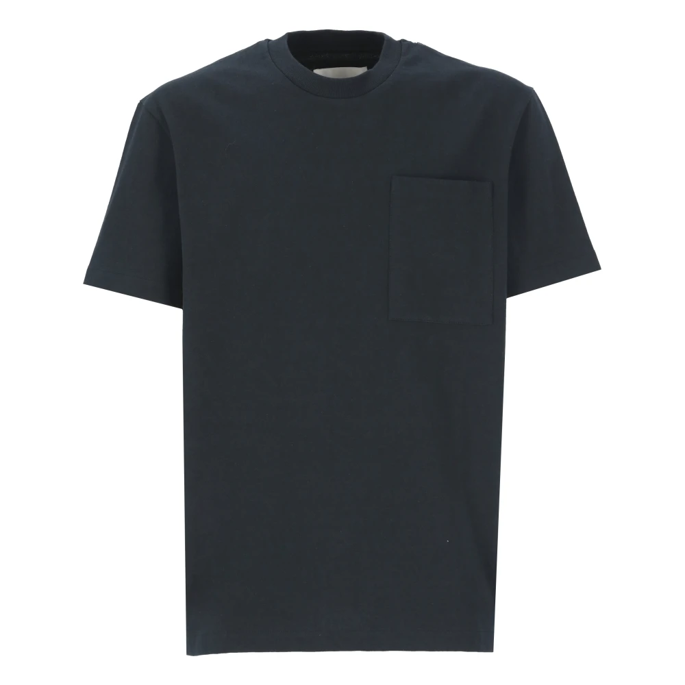 Jil Sander Blauw Katoenen T-shirt met Borstzak Blue Heren