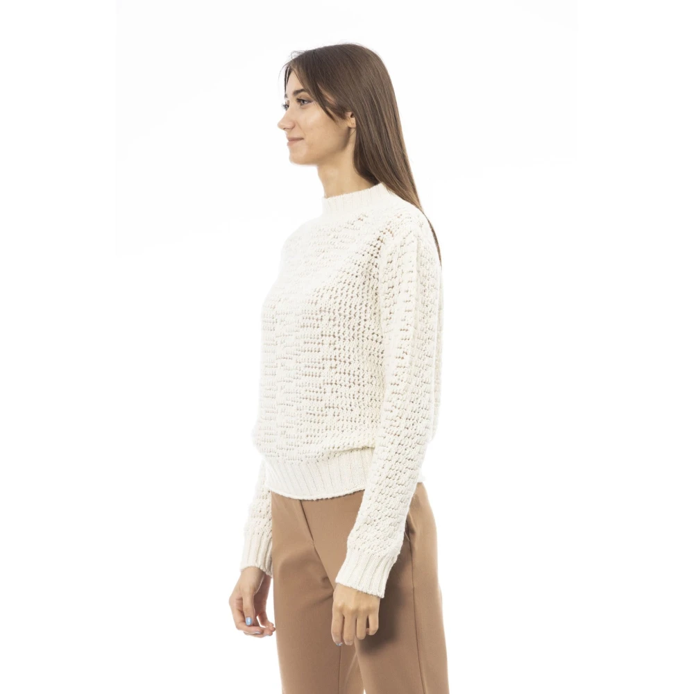 Alpha Studio Geribbelde Coltrui White Dames