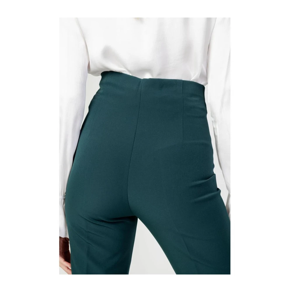 Sandro Ferrone Elastane Sigarettenbroek Herfst Winter Collectie Green Dames