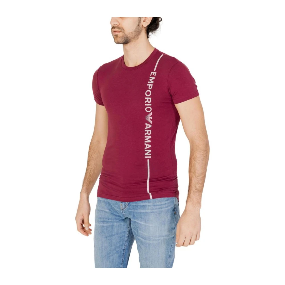 Emporio Armani Herfst Winter Katoenmix T-shirt Red Heren