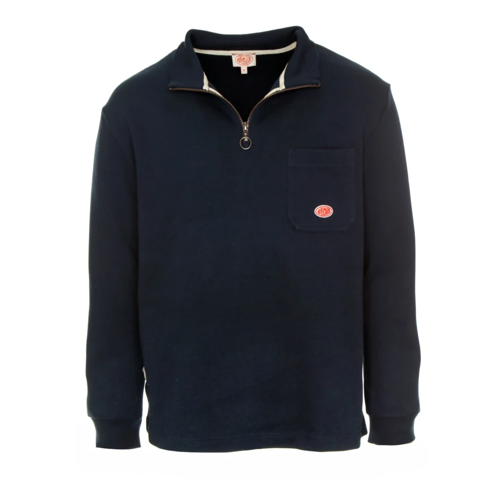 Armor-Lux Heritage Half-Zip Sweatshirt Blue Heren