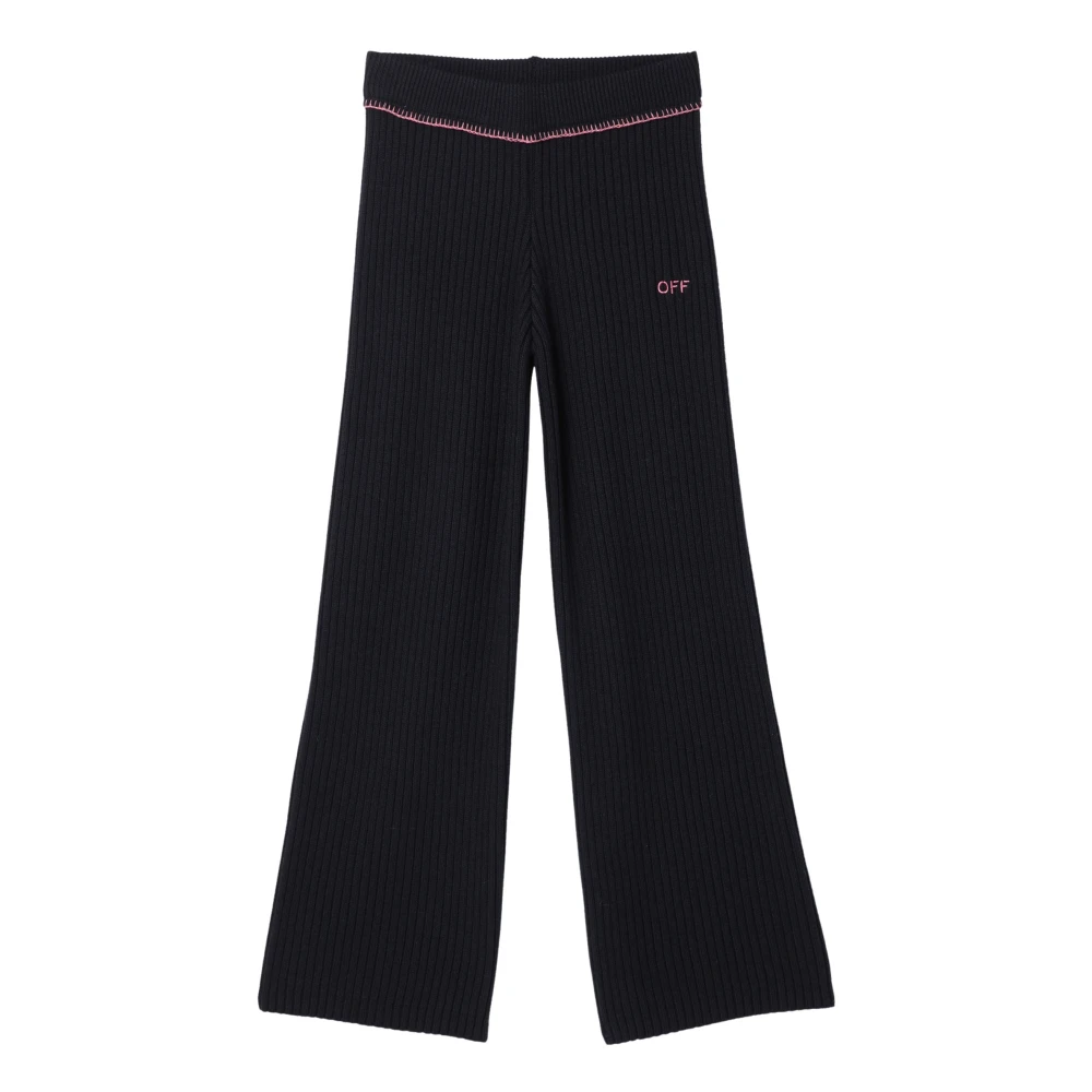 Off White Flared Leg Pants Black, Flicka