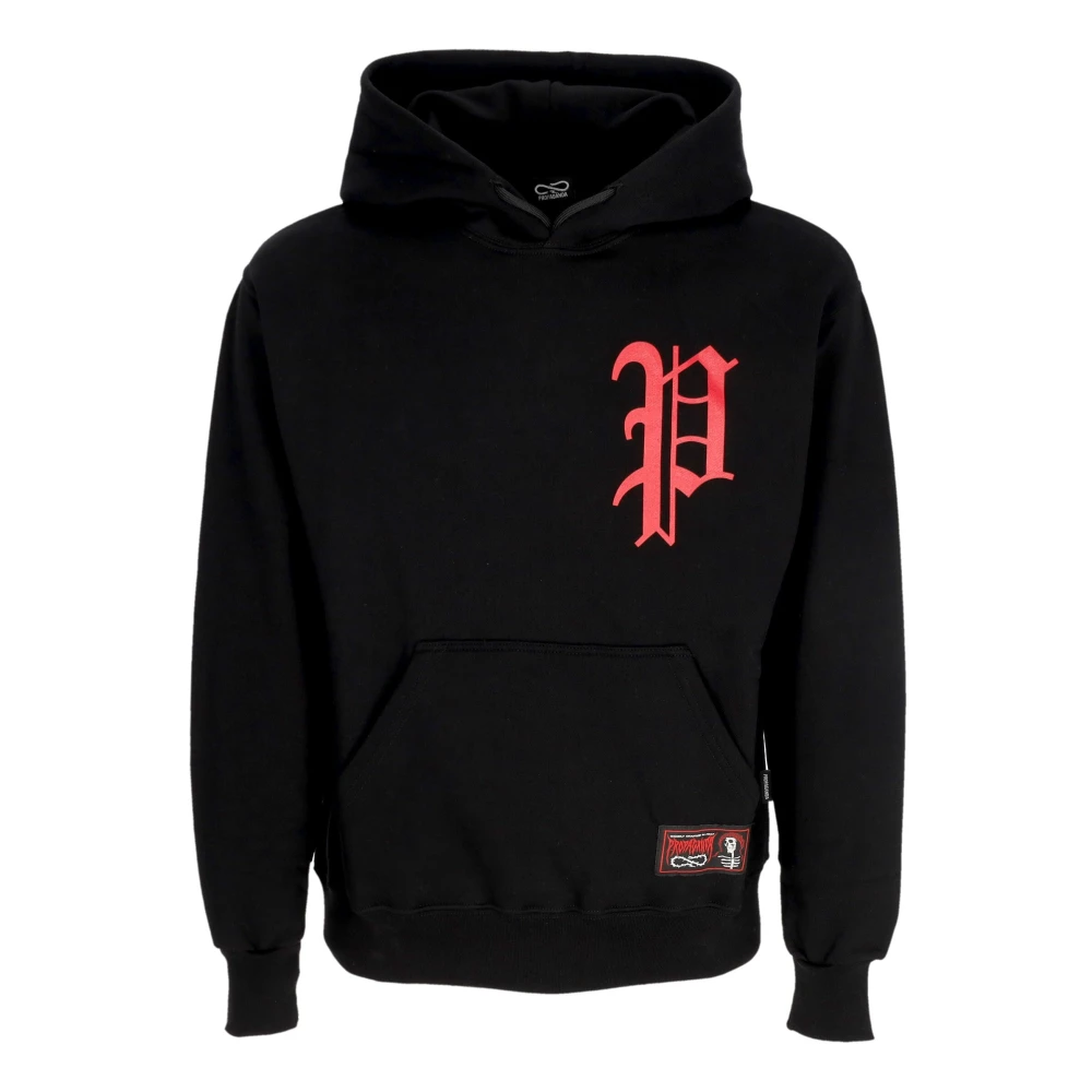 Propaganda Black Hoodies, Male, Xs, Hoodie With Front Pocket