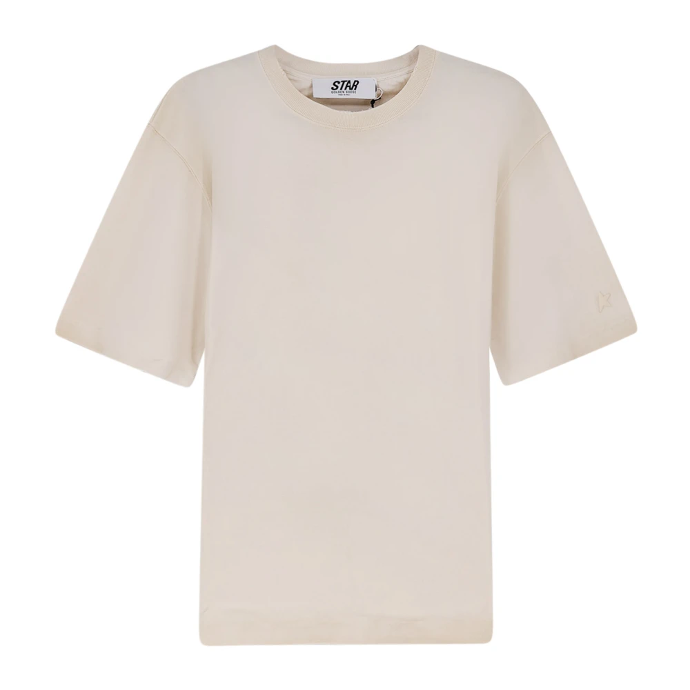 Golden Goose Men's Beige T-Shirts, S, Cotton T-Shirt With Print