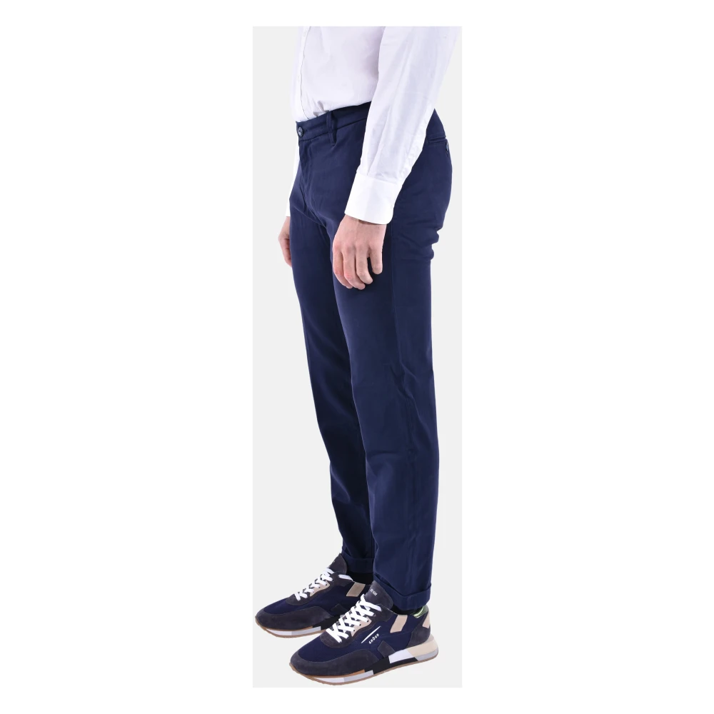Re-Hash Slim Fit Chino met omslag Blue Heren