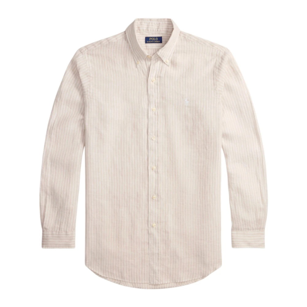 Xacus Men's Beige Custom Fit Striped Linen Shirt - Casual Shirts - 2XL - Shirts
