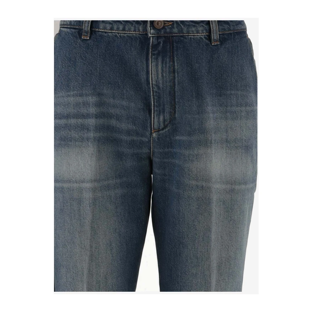 Victoria Beckham Denim Jeans met Gestreken Plooien Blue Dames