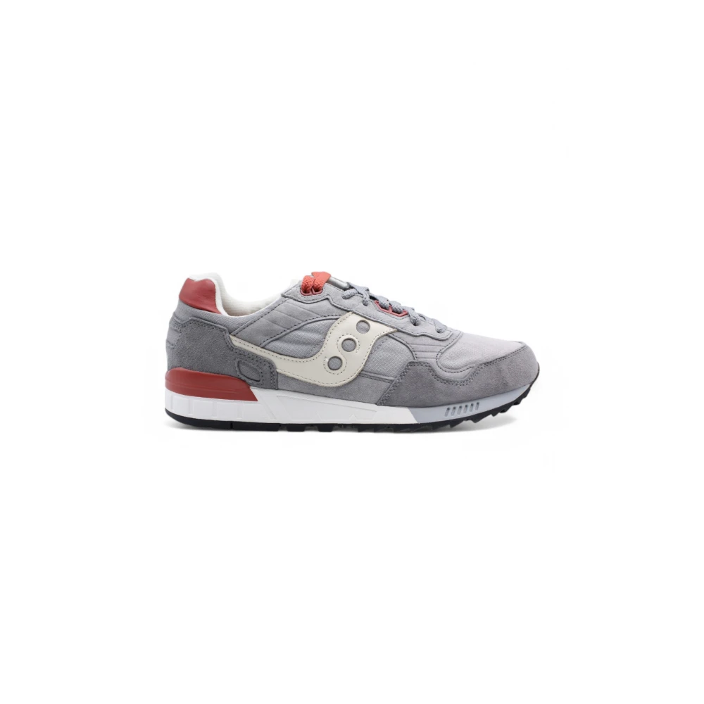 Saucony Canvas Veterschoen met Leren en Suède Inzetstukken Heren Schoenen Grijs