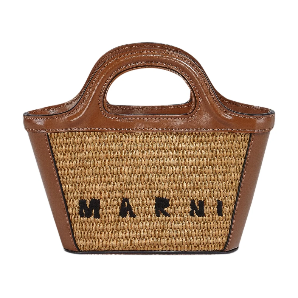 Marni Vrouw Bruin Tassen Dames, One Size, Leer, Tropicalia Micro Tas
