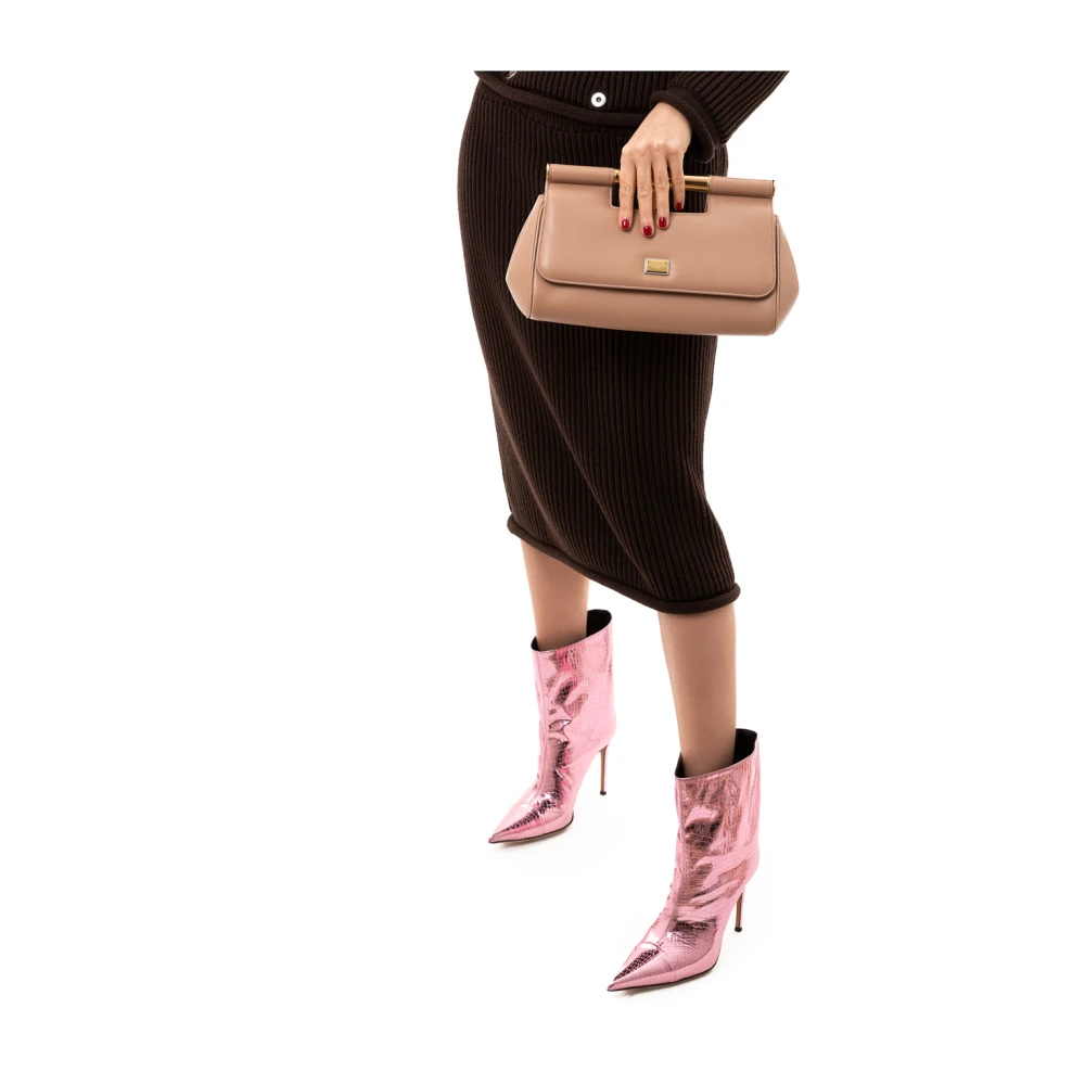 Dolce & Gabbana Sicily Clutch Medium Handtas Pink Dames