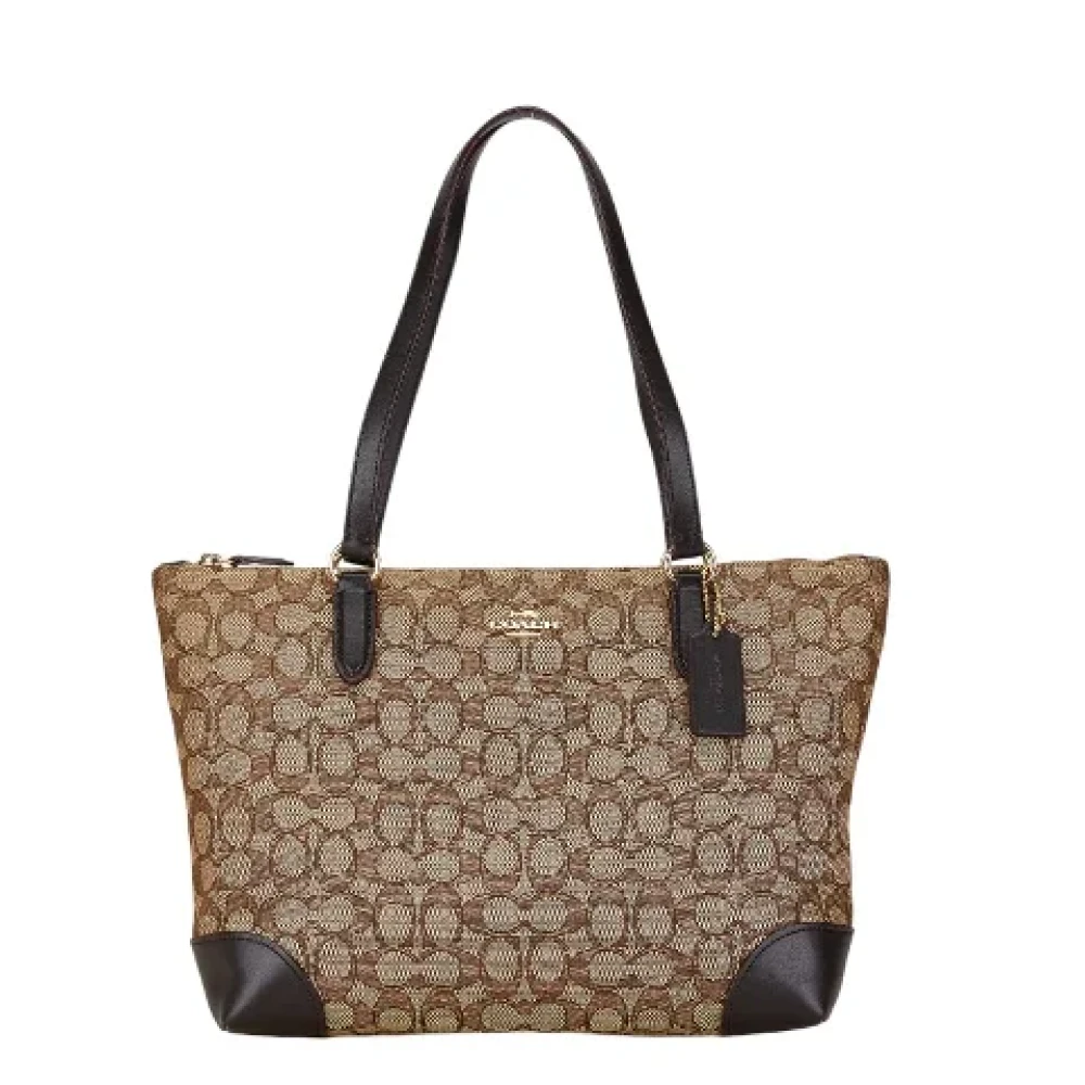 Coach Pre-owned Canvas handbags Beige Dames