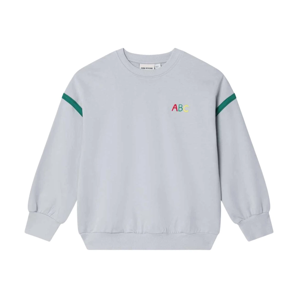 Mini Rodini Unisex Green Grey Sweatshirt In Organic Cotton - Image 2