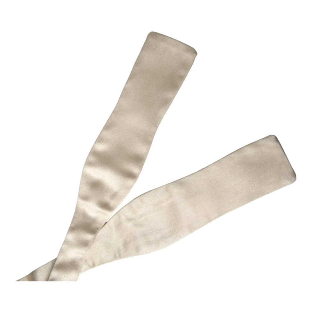 Dolce & Gabbana Beige Zijden Vlinderdas Beige Heren