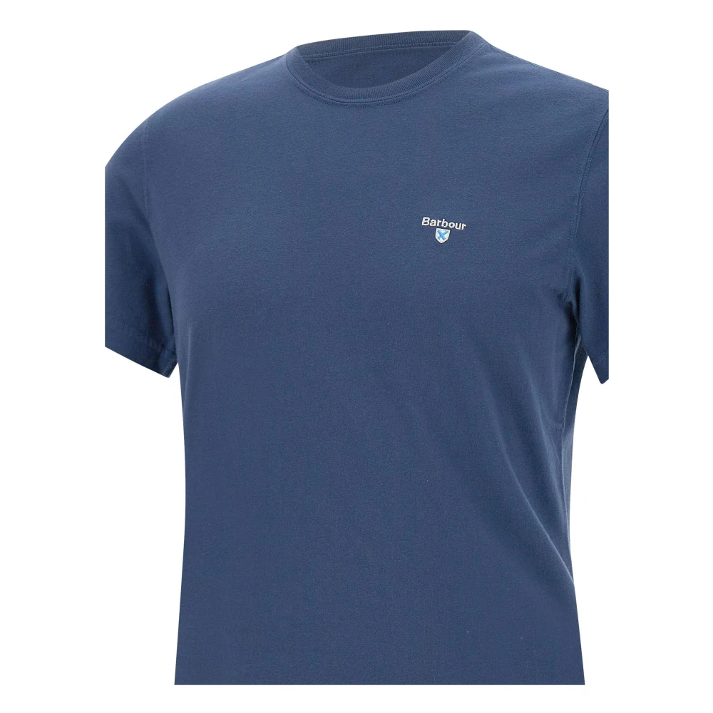 Barbour Tartan Sports T-shirt met Logo Borduurwerk Blue Heren