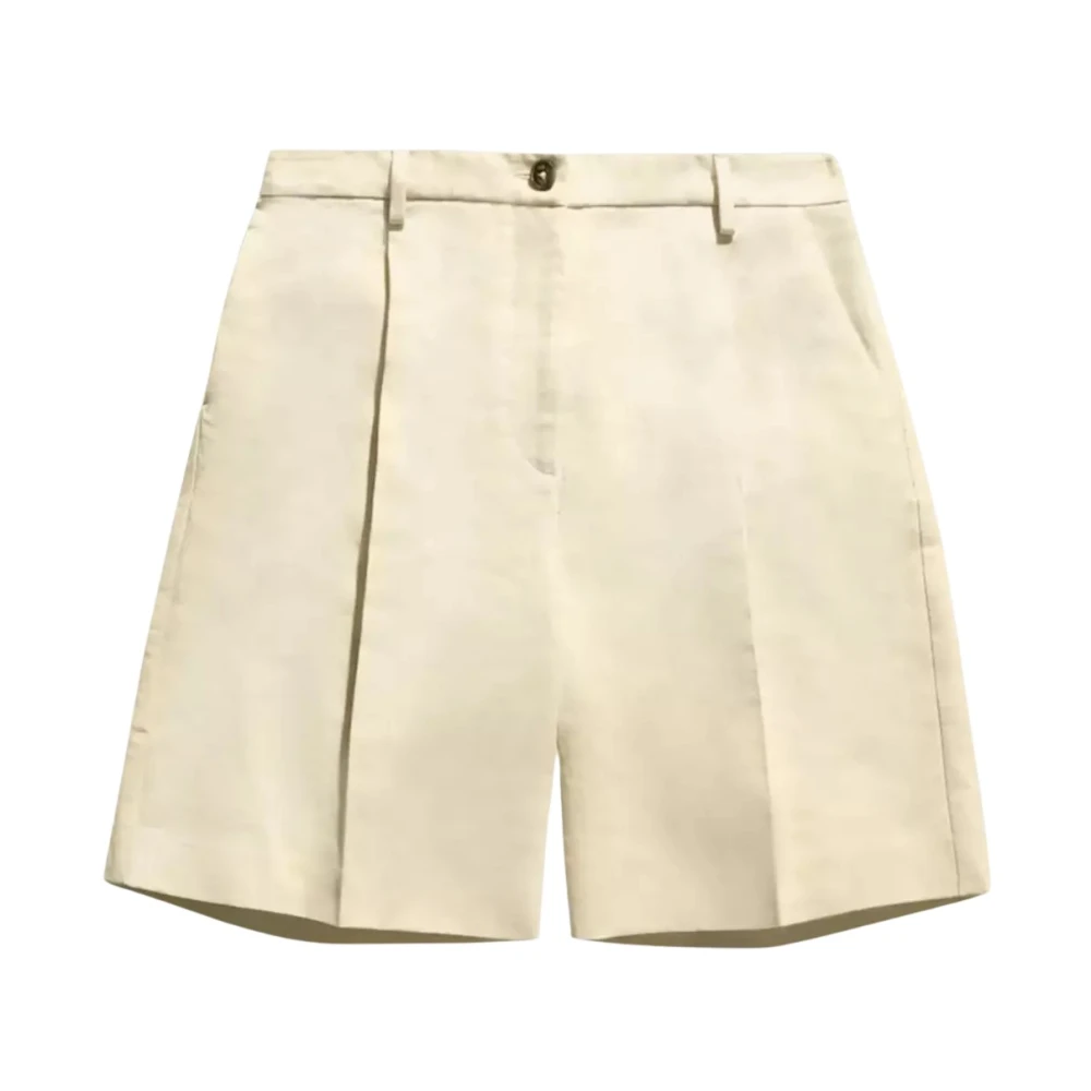Fay Crème Bermuda Shorts met manchetten Beige Dames