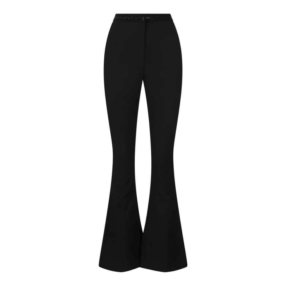 Versace Jeans Couture Logo Stretch Flared Broek Black Dames