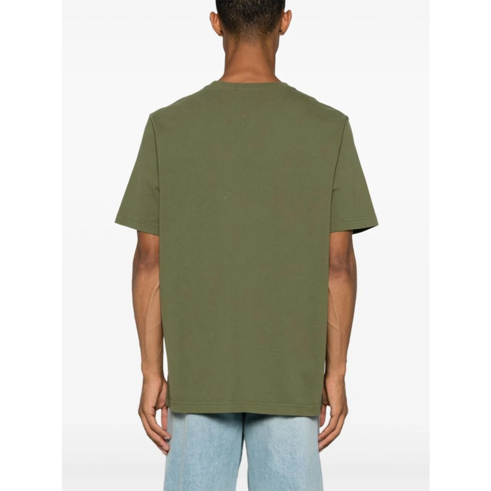 Maison Kitsuné Groene Fox Head Patch T-shirt Green Heren